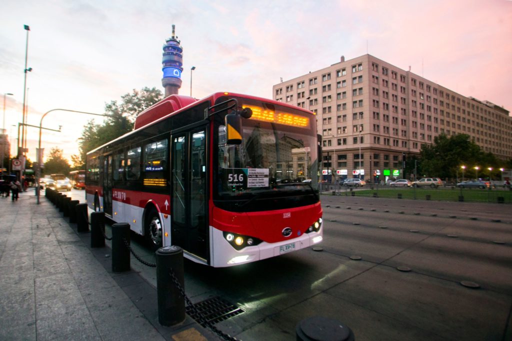 SANTIAGO, CHILE-TRANSPORT-ELECTRIC-BUS